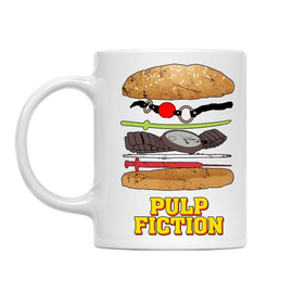 Fehér Ponyvaregény bögre - Pulp Fiction burger
