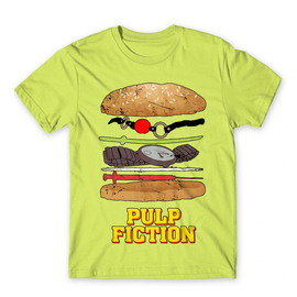 Alamzöld Ponyvaregény férfi rövid ujjú póló - Pulp Fiction burger