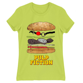 Almazöld Ponyvaregény női rövid ujjú póló - Pulp Fiction burger