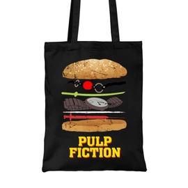 Fekete Ponyvaregény vászontáska - Pulp Fiction burger