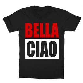 Fekete A nagy pénzrablás gyerek rövid ujjú póló - Bella Ciao
