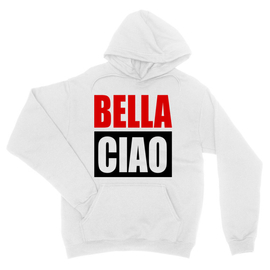 Fehér A nagy pénzrablás unisex kapucnis pulóver - Bella Ciao