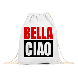Fehér A nagy pénzrablás tornazsák - Bella Ciao