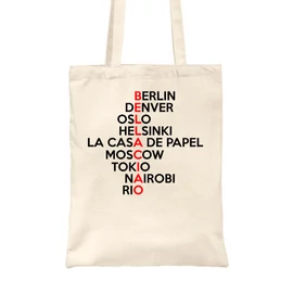 Fekete  A nagy pénzrablás vászontáska - Money Heist Names