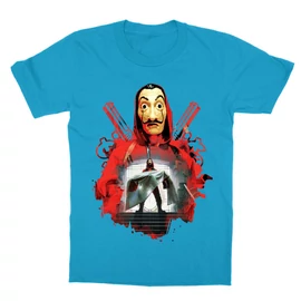 Atollkék A nagy pénzrablás gyerek rövid ujjú póló - Money Heist Staircase