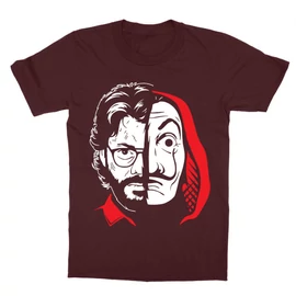 Bordó A nagy pénzrablás gyerek rövid ujjú póló - Professor Face