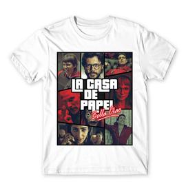Fehér A nagy pénzrablás férfi rövid ujjú póló - La casa de papel GTA
