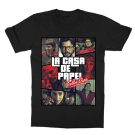 Fekete A nagy pénzrablás gyerek rövid ujjú póló - La casa de papel GTA