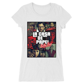 Fehér A nagy pénzrablás női hosszított póló - La casa de papel GTA