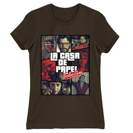 Barna A nagy pénzrablás női rövid ujjú póló - La casa de papel GTA