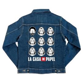 A nagy pénzrablás unisex farmer kabát - La casa de papel faces