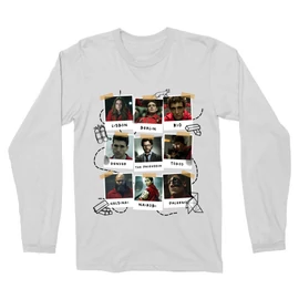 Fehér A nagy pénzrablás férfi hosszú ujjú póló - Team hesit photos