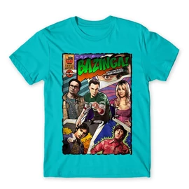 Atollkék Agymenők férfi rövid ujjú póló - Bazinga Comics