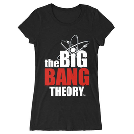 Fekete Agymenők női hosszított póló - The Big Bang Theory Logo