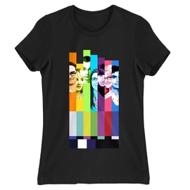 Fekete Agymenők női rövid ujjú póló - The Big Bang Theory Colors