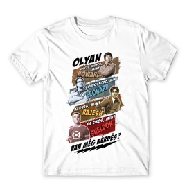 Fehér Agymenők férfi rövid ujjú póló - Van még kérdés?