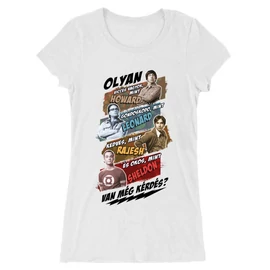 Fehér Agymenők női hosszított póló - Van még kérdés?