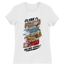 Fehér Agymenők női rövid ujjú póló - Van még kérdés?