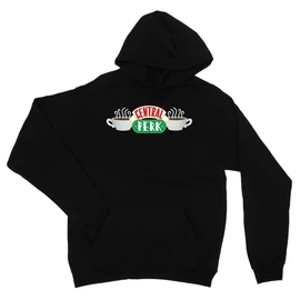 Fekete Jóbarátok unisex kapucnis pulóver - Central Perk Logo