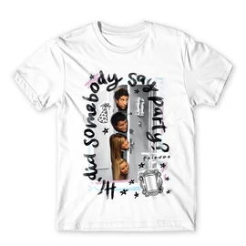 Fehér Jóbarátok férfi rövid ujjú póló - Did somebody say party?