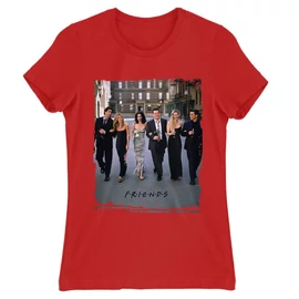 Piros Jóbarátok női rövid ujjú póló - Friends Poster