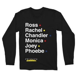 Fekete Jóbarátok férfi hosszú ujjú póló - Friends Reunion Names