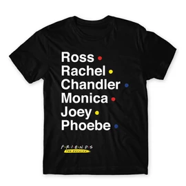 Fekete Jóbarátok férfi rövid ujjú póló - Friends Reunion Names