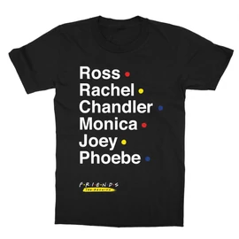 Fekete Jóbarátok gyerek rövid ujjú póló - Friends Reunion Names