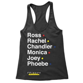 Fekete Jóbarátok női trikó - Friends Reunion Names