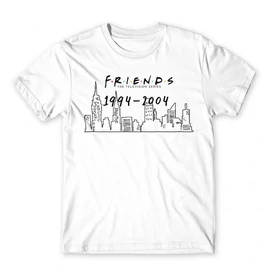 Fehér Jóbarátok férfi rövid ujjú póló - Friends city