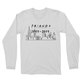 Fehér Jóbarátok férfi hosszú ujjú póló - Friends city