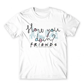 Fehér Jóbarátok férfi rövid ujjú póló - Doodle How you doin?