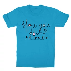 Atollkék Jóbarátok gyerek rövid ujjú póló - Doodle How you doin?