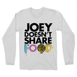 Fehér Jóbarátok férfi hosszú ujjú póló - Joey doesn't share food text
