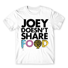 Fehér Jóbarátok férfi rövid ujjú póló - Joey doesn't share food text