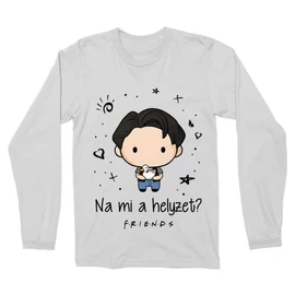 Fehér Jóbarátok férfi hosszú ujjú póló - Mi a helyzet? - Joey