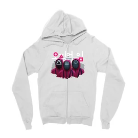 Fehér Nyerd meg az életed zipzáros pulóver - Squid Game guard