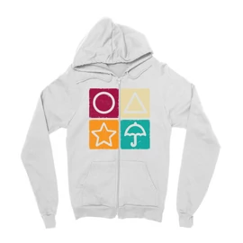 Fehér Nyerd meg az életed zipzáros pulóver - Sugar honeycomb symbols