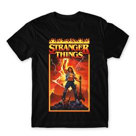 Fekete Stranger Things férfi rövid ujjú póló - Eddie Munson Poster