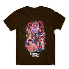 Barna Stranger Things férfi rövid ujjú póló - Poster