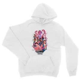 Fehér Stranger Things unisex kapucnis pulóver - Poster