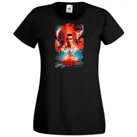 Fekete Stranger Things női rövid ujjú póló - Series 4.