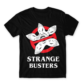 Fekete Stranger Things férfi rövid ujjú póló - Strange Busters