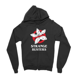 Fekete Stranger Things zipzáros pulóver - Strange Busters