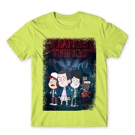 Alamzöld Stranger Things férfi rövid ujjú póló - Stranger Gravity Falls