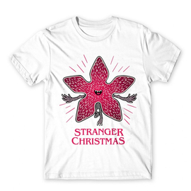 Fehér Stranger Things férfi rövid ujjú póló - Stranger Christmas