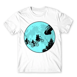 Fehér Stranger Things férfi rövid ujjú póló - Stranger Moon