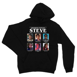 Fekete Stranger Things unisex kapucnis pulóver - Types of Steve