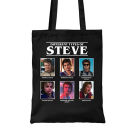 Fekete Stranger Things vászontáska - Types of Steve