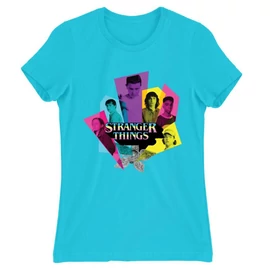 Atollkék Stranger Things női rövid ujjú póló - Retro